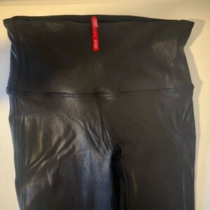 Black Spanx Faux-leather leggings, size XL